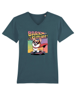 BARK TO THE FUTURE - CATEL CORGI Tricou mânecă scurtă guler V Bărbat Presenter