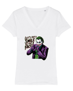LET`S PUT A SMILE ON THAT FACE! Tricou mânecă scurtă guler V Damă Evoker