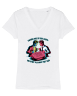 THE FIRST RULE OF FIGHT CLUB Tricou mânecă scurtă guler V Damă Evoker