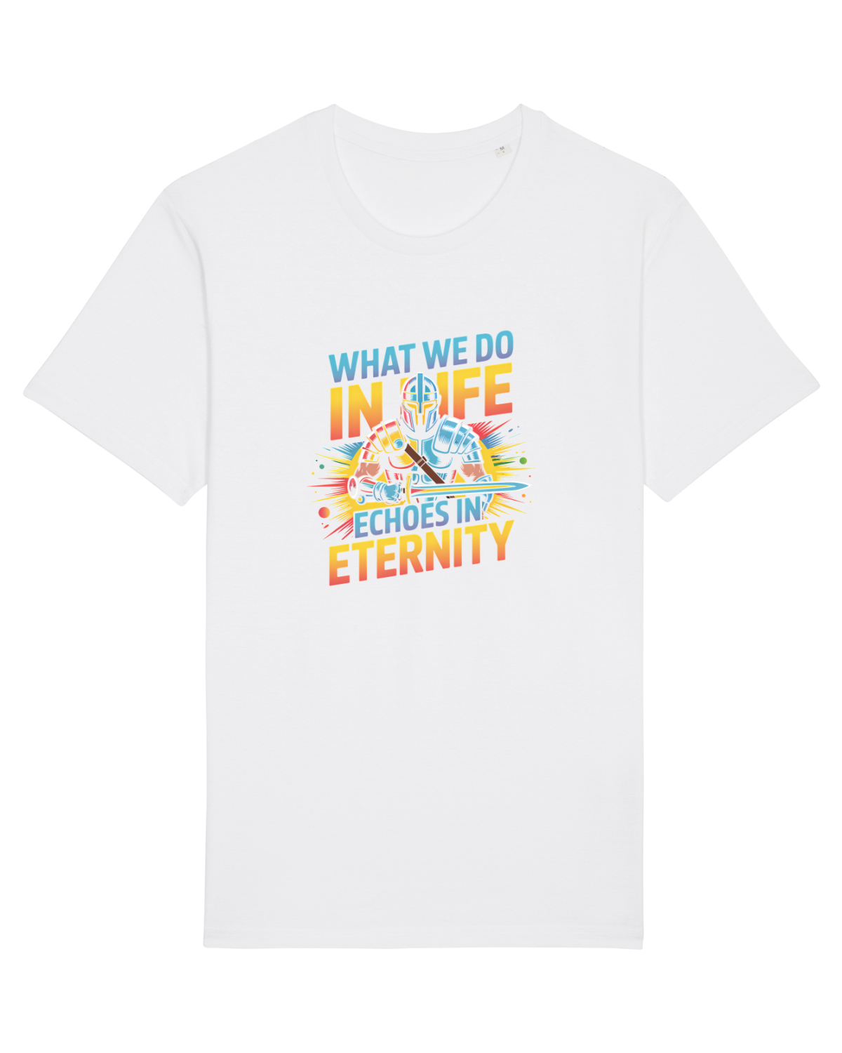 Tricou mânecă scurtă Unisex Rocker White