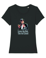 LEAVE THE GUN, TAKE THE CANNOLI - LASA ARMA, IA PRAJITURA Tricou mânecă scurtă guler larg fitted Damă Expresser