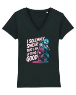 I SOLEMNLY SWEAR I AM UP TO NO GOOD - SUNT PUS PE RELE Tricou mânecă scurtă guler V Damă Evoker