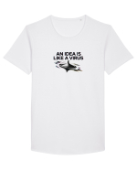 AN IDEA IS LIKE A VIRUS - O IDEE E CA UN VIRUS Tricou mânecă scurtă guler larg Bărbat Skater