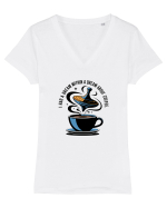 I HAD A DREAM  WITHIN A DREAM ABOUT COFFEE Tricou mânecă scurtă guler V Damă Evoker