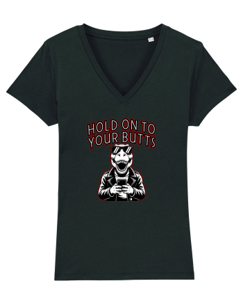 HOLD ON TO YOUR BUTTS -T - REX - dinozaur cu telefon Black