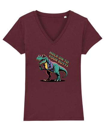 HOLD ON TO YOUR BUTTS - TINETI-VA BINE - T - REX - dinozaur cu telefon 2 Burgundy