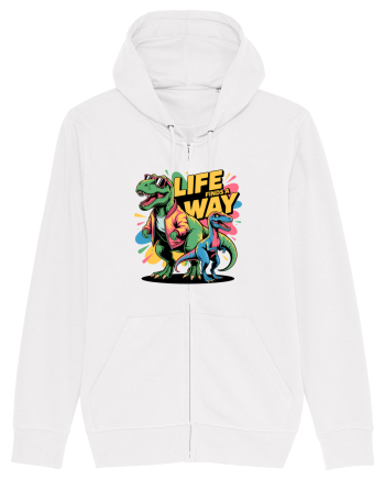 LIFE FINDS A WAY - T - REX - dinozaur  White