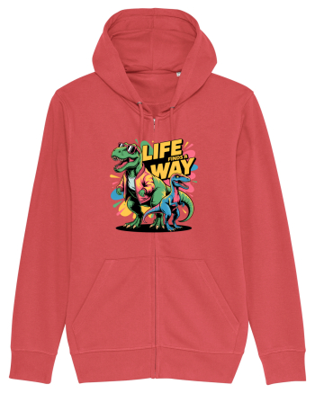 LIFE FINDS A WAY - T - REX - dinozaur  Carmine Red
