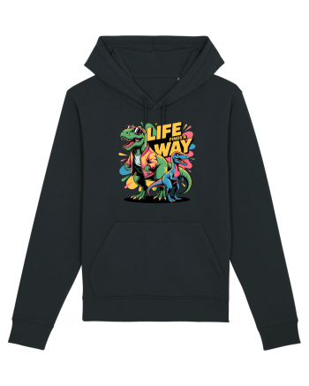 LIFE FINDS A WAY - T - REX - dinozaur  Black