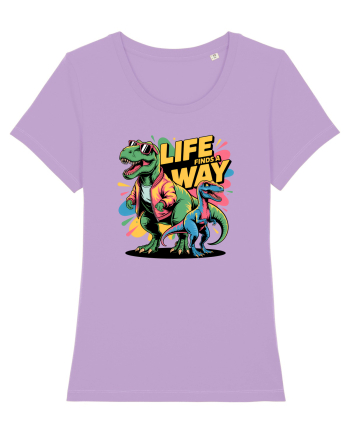 LIFE FINDS A WAY - T - REX - dinozaur  Lavender Dawn