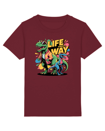 LIFE FINDS A WAY - T - REX - dinozaur  Burgundy