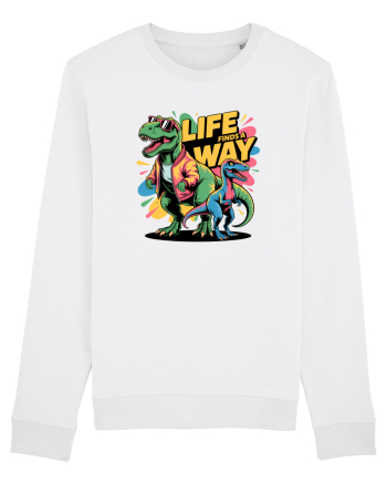 LIFE FINDS A WAY - T - REX - dinozaur  White
