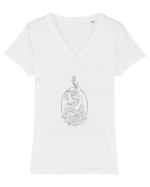 Șarpe aesthetic Tricou mânecă scurtă guler V Damă Evoker