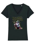YOU SHALL NOT PASS! NU VEI TRECE! caine de paza / protectie Tricou mânecă scurtă guler V Damă Evoker