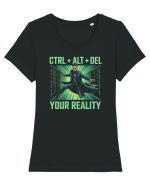 CTRL + ALT + DEL YOUR REALITY - STERGE-TI REALITATEA Tricou mânecă scurtă guler larg fitted Damă Expresser