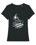 Cântec Înregistrat în Amintiri Tricou mânecă scurtă guler larg fitted Damă Expresser