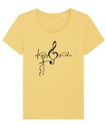 Love music  Tricou mânecă scurtă guler larg fitted Damă Expresser