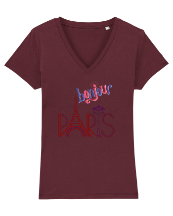 Bonjour Paris  Burgundy