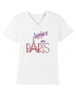 Bonjour Paris  Tricou mânecă scurtă guler V Bărbat Presenter