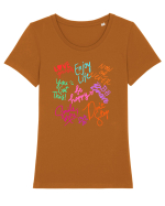 Enjoy life Tricou mânecă scurtă guler larg fitted Damă Expresser