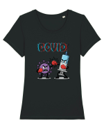 Covid  Tricou mânecă scurtă guler larg fitted Damă Expresser