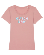 Glitch bro  Tricou mânecă scurtă guler larg fitted Damă Expresser