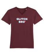 Glitch bro  Tricou mânecă scurtă guler V Bărbat Presenter