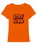 Stay kind  Tricou mânecă scurtă guler larg fitted Damă Expresser
