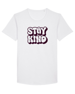 Stay kind  Tricou mânecă scurtă guler larg Bărbat Skater
