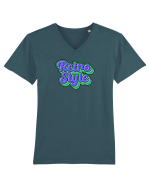 Retro style  Tricou mânecă scurtă guler V Bărbat Presenter