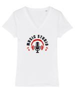 Music studio  Tricou mânecă scurtă guler V Damă Evoker
