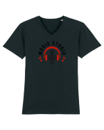 Music studio  Tricou mânecă scurtă guler V Bărbat Presenter