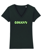 Groovy Tricou mânecă scurtă guler V Damă Evoker
