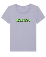 Groovy Tricou mânecă scurtă guler larg fitted Damă Expresser