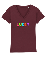 Lucky Tricou mânecă scurtă guler V Damă Evoker