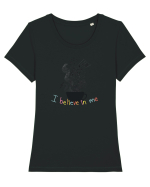 I believe in me Tricou mânecă scurtă guler larg fitted Damă Expresser