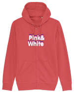 Pink& white  Hanorac cu fermoar Unisex Connector