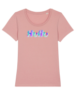 Hello Tricou mânecă scurtă guler larg fitted Damă Expresser