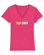 Top chef Tricou mânecă scurtă guler V Damă Evoker