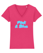 Pink&blue Tricou mânecă scurtă guler V Damă Evoker