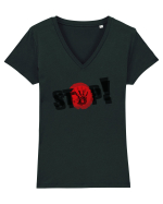 Stop! Tricou mânecă scurtă guler V Damă Evoker