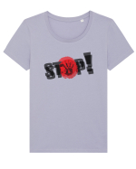 Stop! Tricou mânecă scurtă guler larg fitted Damă Expresser