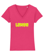 Lemon  Tricou mânecă scurtă guler V Damă Evoker