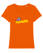 Summer  Tricou mânecă scurtă guler larg fitted Damă Expresser