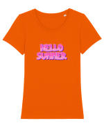 Hello summer Tricou mânecă scurtă guler larg fitted Damă Expresser