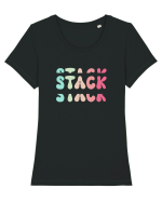 Stack Tricou mânecă scurtă guler larg fitted Damă Expresser
