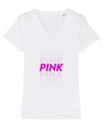 Pink Tricou mânecă scurtă guler V Damă Evoker