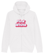 Pink white  Hanorac cu fermoar Unisex Connector