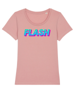 Flash Tricou mânecă scurtă guler larg fitted Damă Expresser
