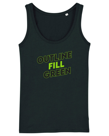 Outline fill green  Black